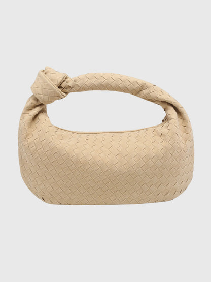 Celeste | Borsa Media Suede Intrecciata con Nodo
