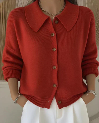 Cecilia | Giacca lavorata a maglia con collo alla camicia