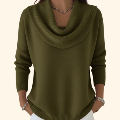 Julia | Jersey con Cuello Drapeado