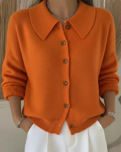 Cecilia | Giacca lavorata a maglia con collo alla camicia