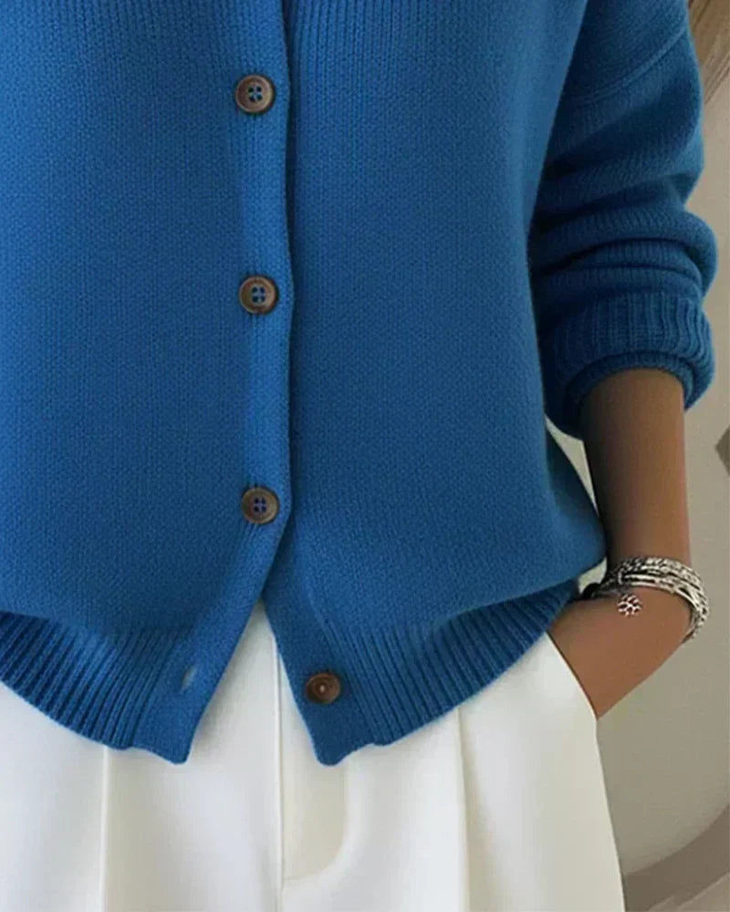 Cecilia | Giacca lavorata a maglia con collo alla camicia