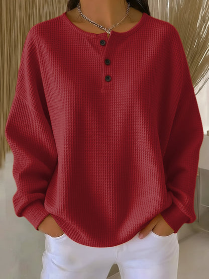 Amelia | Felpa Henley goffrata