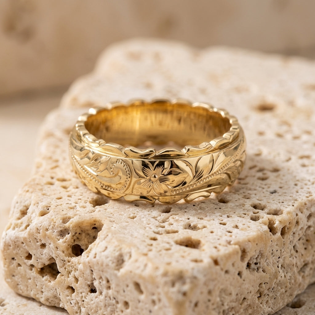 Anello di Fiori in Oro Antico