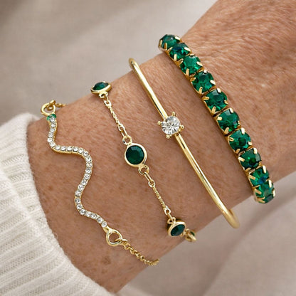 Set di Bracciali in Gemme Verdi