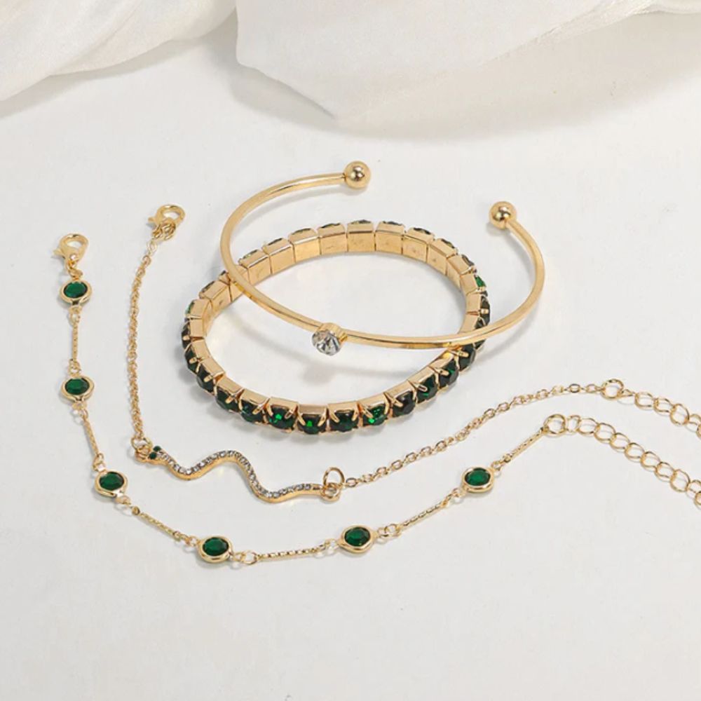 Set di Bracciali in Gemme Verdi