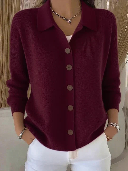 Elisa | Giacca lavorata a maglia con collo e bottoni