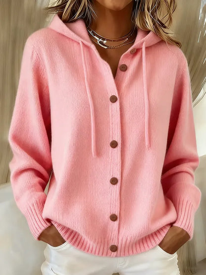 Angelica | Giacca lavorata a maglia con cappuccio e bottoni