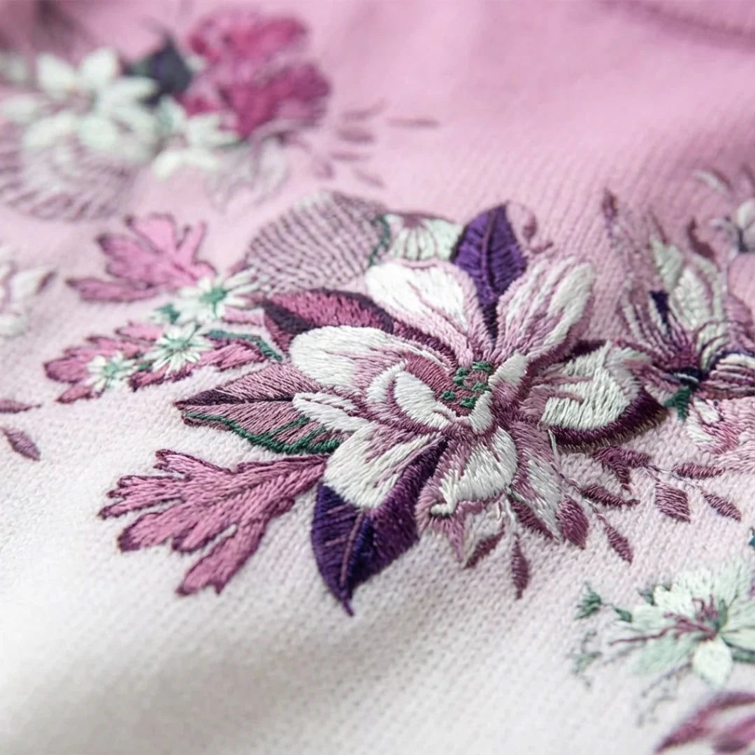 Diletta | Maglione a fiori con collo risvoltato