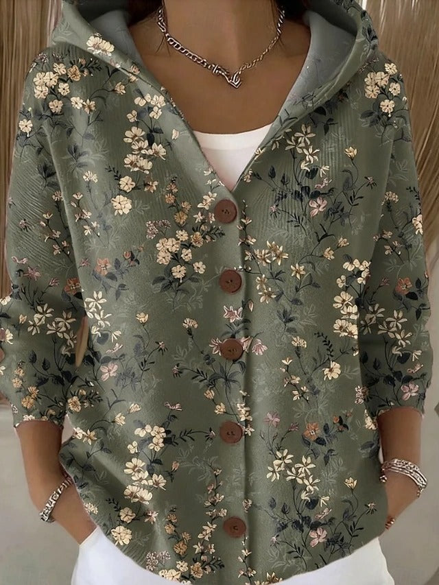 Costanza | Giacca in maglia stampata con cappuccio
