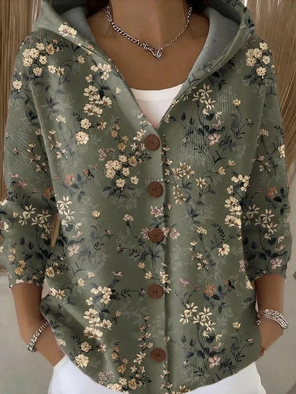 Costanza | Giacca in maglia stampata con cappuccio