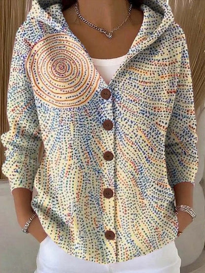 Costanza | Giacca in maglia stampata con cappuccio