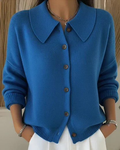 Cecilia | Giacca lavorata a maglia con collo alla camicia