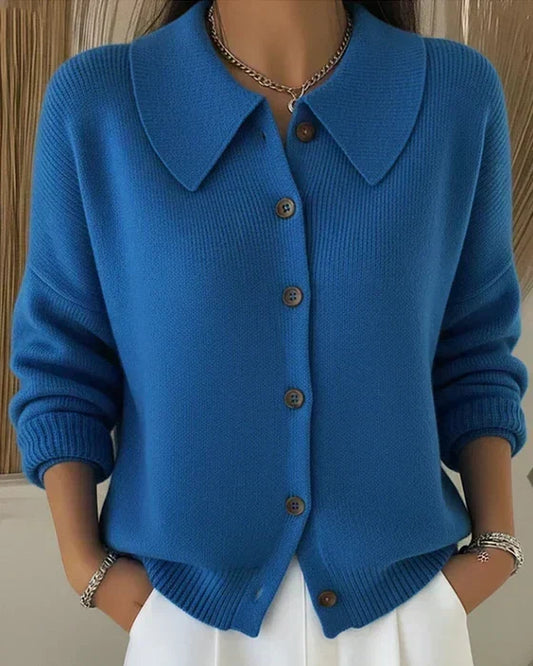 Cecilia | Giacca lavorata a maglia con collo alla camicia