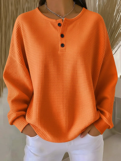 Amelia | Felpa Henley goffrata