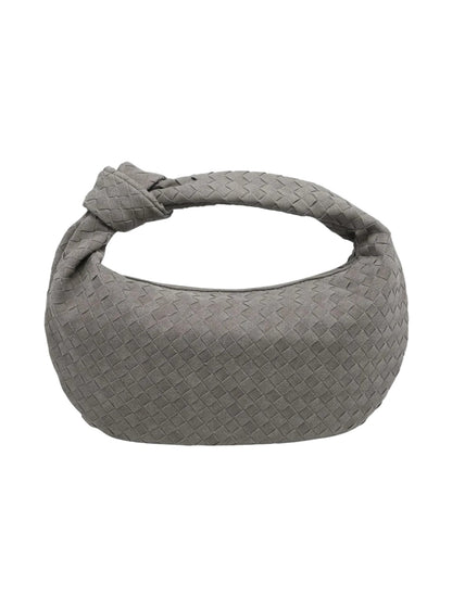 Celeste | Borsa Media Suede Intrecciata con Nodo