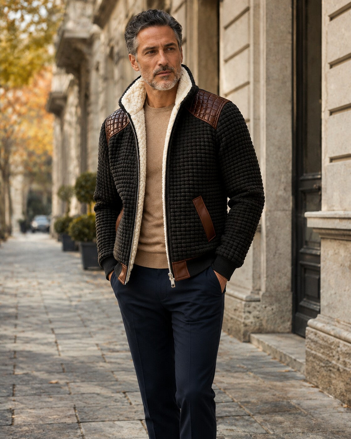 Egidio · Cardigan in velluto d’ispirazione rétro
