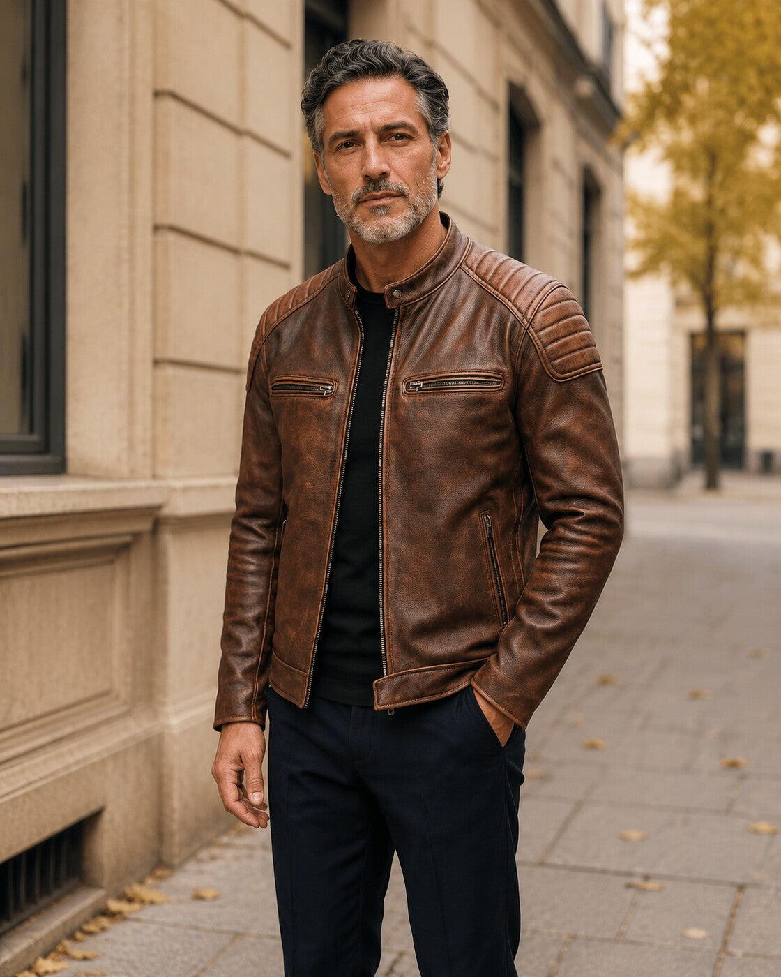 Marcello · Giacca in Pelle Ruvida