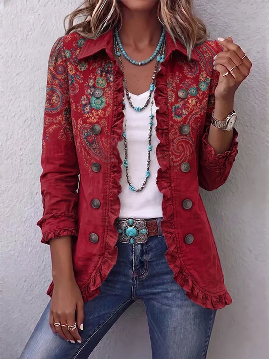 Antonella | Giacca in cashmere con volant