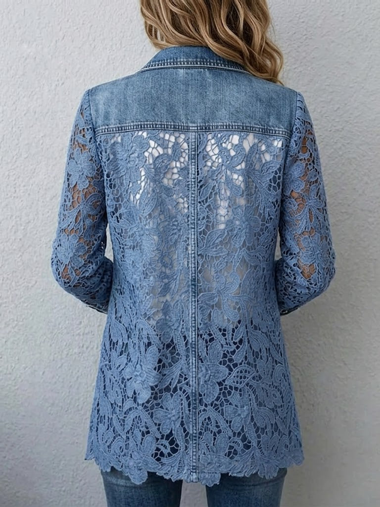 Alicia | Camicia americana con pizzo floreale