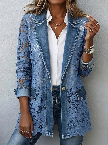 Alicia | Camicia americana con pizzo floreale