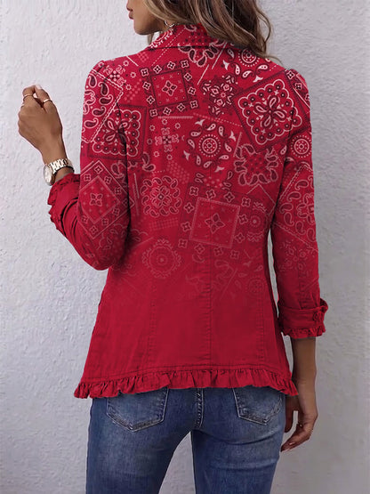 Giada | Giacca in cashmere sfumato con volant