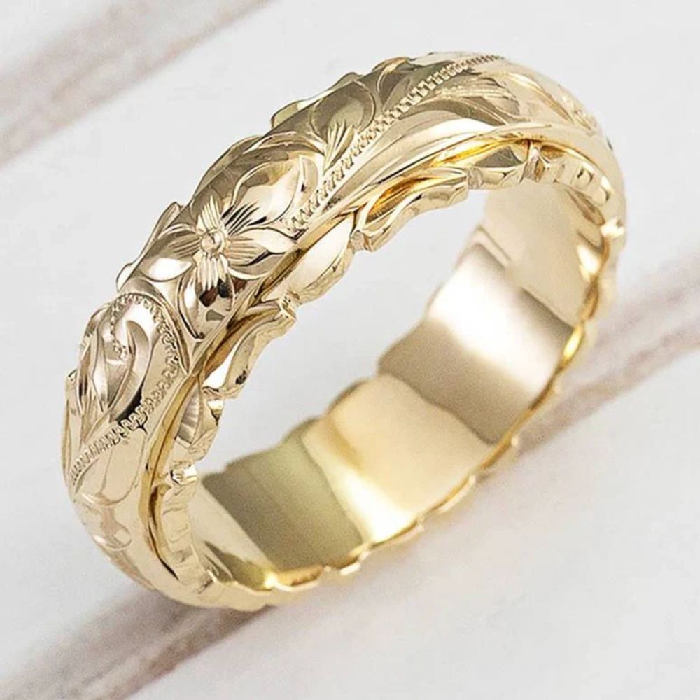 Anello di Fiori in Oro Antico