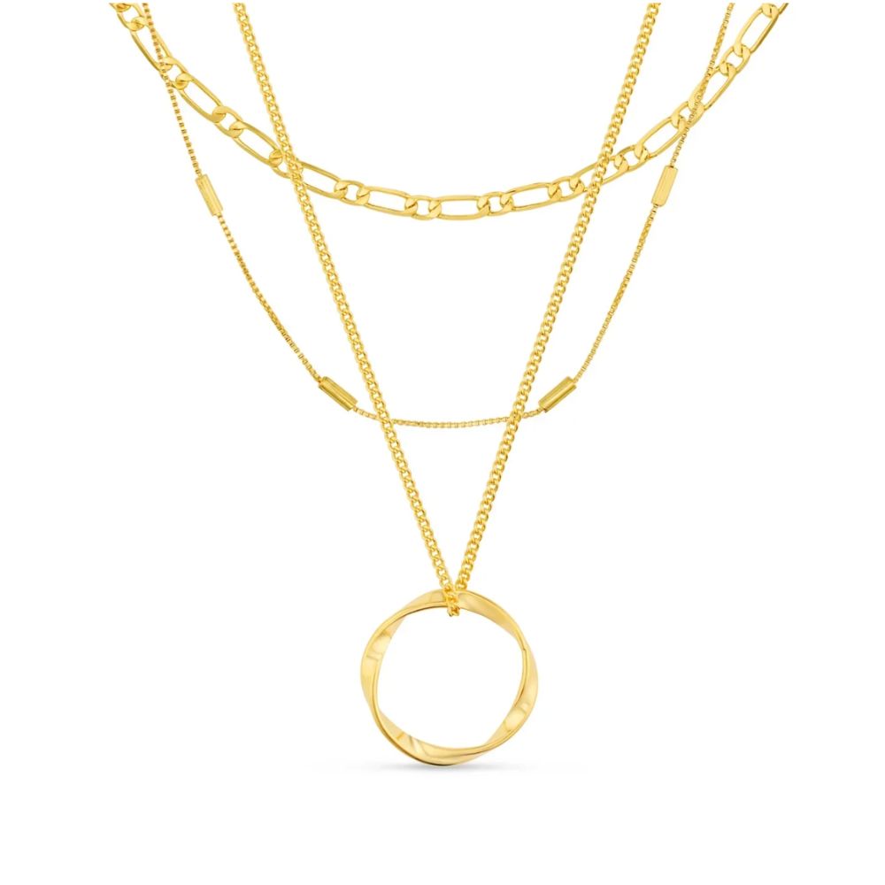 Collana Classica a Tre File in Oro